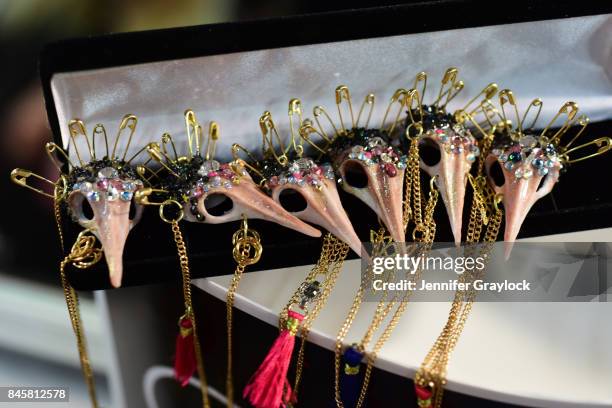 View of nails on display backstage - CND for Libertine Spring/Summer 2018 during New York Fashion Week at Skylight Clarkson Sq on September 11, 2017...