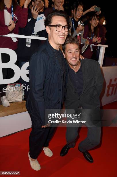 Joe Wright and Tim Bevan attend the "Darkest Hour" premiere during the 2017 Toronto International Film Festival at Roy Thomson Hall on September 11,...