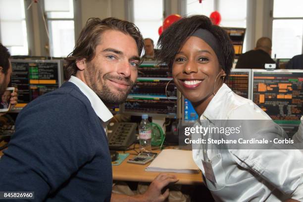 Swimmers Camille Lacourt and Malia Metella attend the Aurel BGC Charity Benefit Day 2017 on September 11, 2017 in Paris, France.