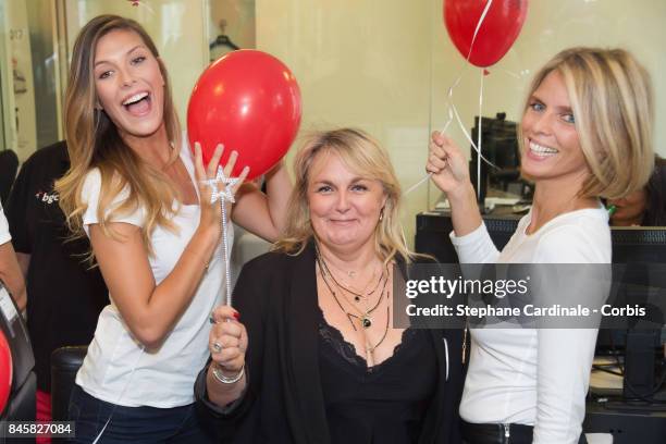 Camille Cerf , Valerie Damidot and Sylvie Tellier attend the Aurel BGC Charity Benefit Day 2017 on September 11, 2017 in Paris, France.