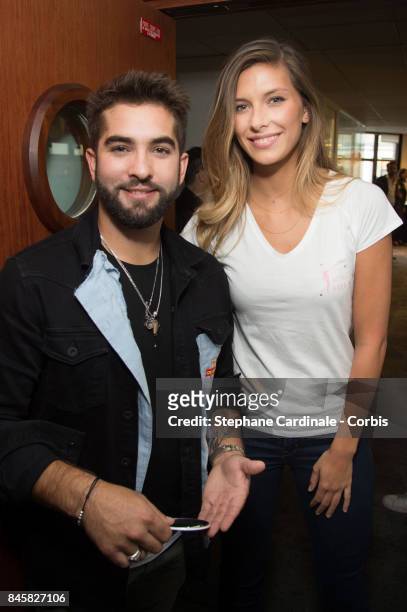 Singer Kendji Girac and Camille Cerf attend the Aurel BGC Charity Benefit Day 2017 on September 11, 2017 in Paris, France.