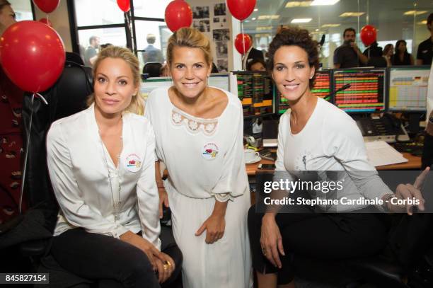 Charlotte Bouteloup, Laura Tenoudji aka Laura du Web and Linda Hardy attend the Aurel BGC Charity Benefit Day 2017 on September 11, 2017 in Paris,...