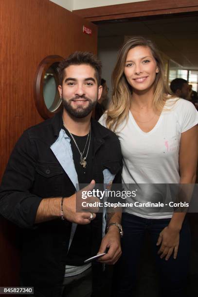 Singer Kendji Girac and Camille Cerf attend the Aurel BGC Charity Benefit Day 2017 on September 11, 2017 in Paris, France.