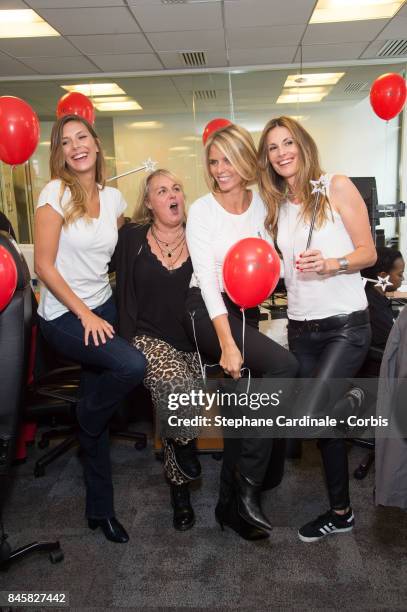 Camille Cerf , Valerie Damidot, Sylvie Tellier and Sophie Thalmann attend the Aurel BGC Charity Benefit Day 2017 on September 11, 2017 in Paris,...