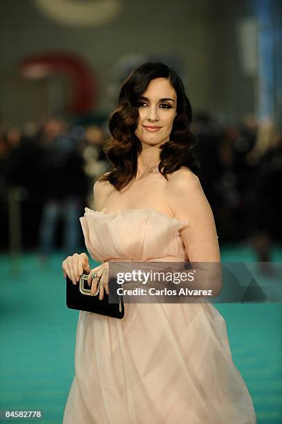 Spanish actress Paz Vega attends the Goya Cinema Awards 2009 ceremony on February 01, 2009 at the Palacio de Congresos in Madrid, Spain.