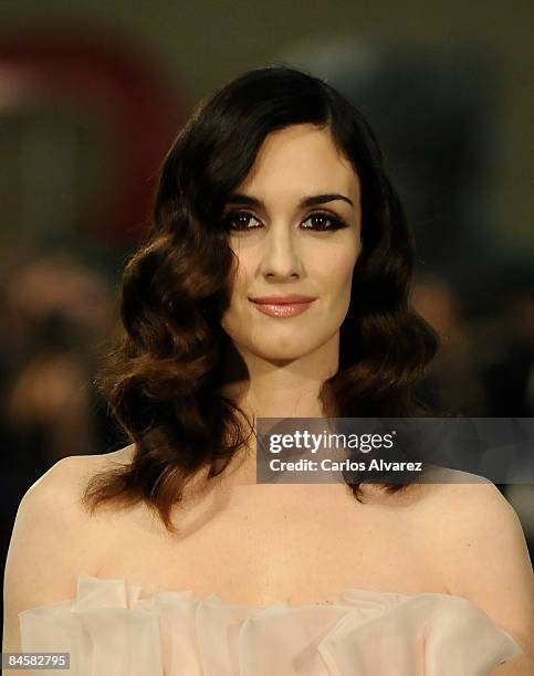 Spanish actress Paz Vega attends the Goya Cinema Awards 2009 ceremony on February 01, 2009 at the Palacio de Congresos in Madrid, Spain.