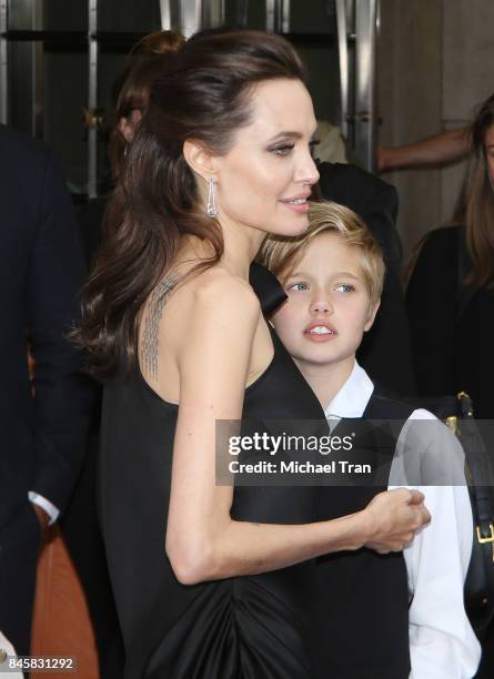 Angelina Jolie with her son, Shiloh Nouvel Jolie-Pitt arrive to "First They Killed My Father: A Daughter of Cambodia Remembers" premiere - 2017 TIFF...