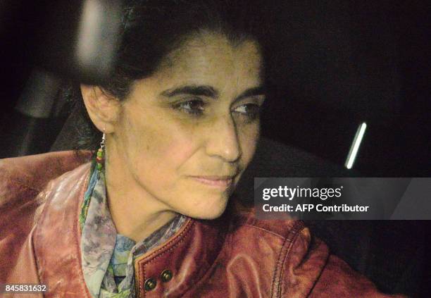 Former Peruvian ballet dancer Maritza Garrido Lecca leaves the Piedras Gordas Prison on the outskirts of Lima on September 11 after serving a 25 year...