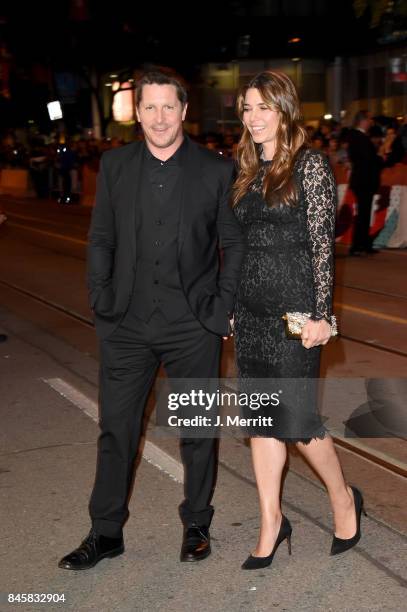 Christian Bale and Sibi Blazic attend the "Hostiles" premiere during the 2017 Toronto International Film Festival at Princess of Wales Theatre on...