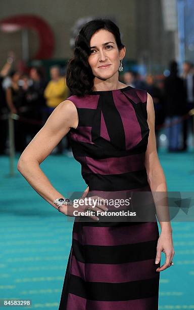 Cinema Academy President Angeles Gonzalez Sinde arrives to Goya Cinema Awards ceremony at the Palacio Municipal de Congresos on February 1, 2009 in...