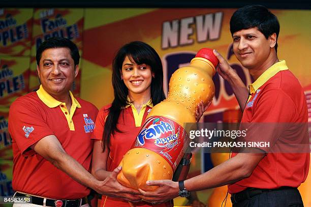 Fanta Brand Ambassador and Actress Genelia D'Souza, Vice-President Marketing Coca-Cola India Venkatesh Kini and Vice President, Hindustan Coca-Cola...