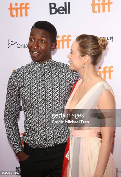 Mamoudou Athie and Brie Larson arrive to the "Unicorn Store" premiere - 2017 TIFF - Premieres, Photo Calls and Press Conferences held on September...