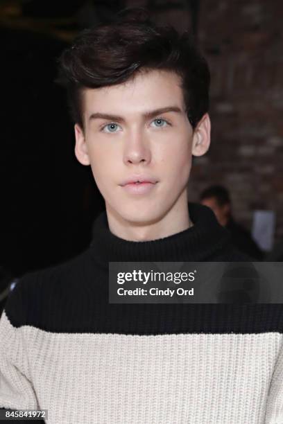 Aidan J. Alexander attends the Zadig & Voltaire September 2017 fashion show during New York Fashion Week at Cedar Lake on September 11, 2017 in New...