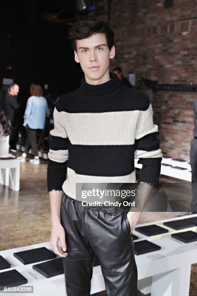 Aidan J. Alexander attends the Zadig & Voltaire September 2017 fashion show during New York Fashion Week at Cedar Lake on September 11, 2017 in New...