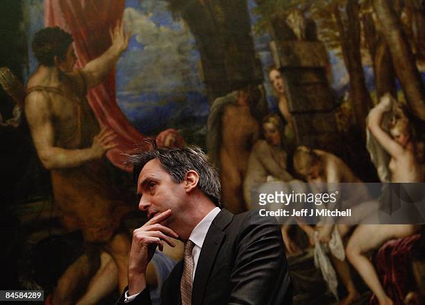 Dr Nicholas Penny, director of the National Gallery of London attends an announcement on the acquisition of the Titian painting 'Diana and Actaeon'...
