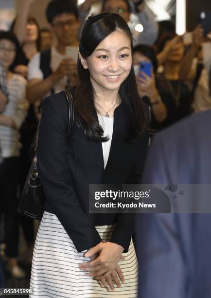 Japanese Princess Kako, granddaughter of Emperor Akihito and Empress Michiko, is pictured at Tokyo's Haneda airport on Sept. 12 before departing for...