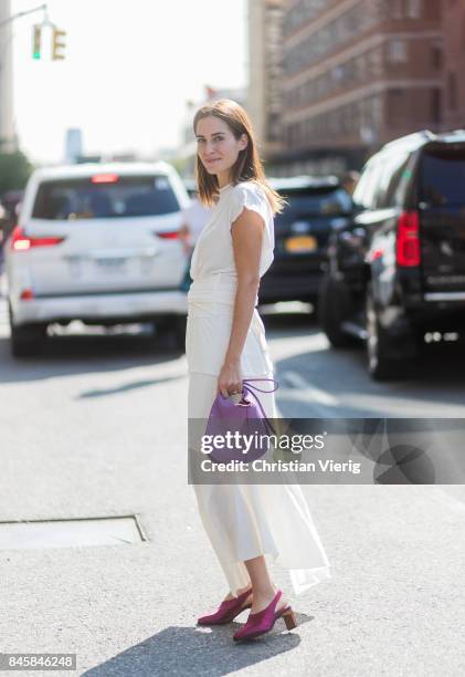 Gala Gonzalez seen in the streets of Manhattan outside Phillip Lim during New York Fashion Week on September 11, 2017 in New York City.