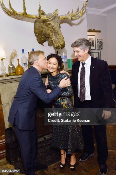 Christoph Waltz, Hong Chau and Alexander Payne at the DOWNSIZING premiere party hosted by GREY GOOSE Vodka and Soho House on September 11, 2017 in...