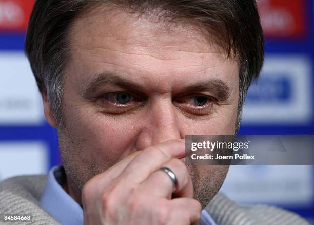 Manager Dietmar Beiersdorfer is seen in the HSH Nordbank Arena on February 2, 2009 in Hamburg, Germany