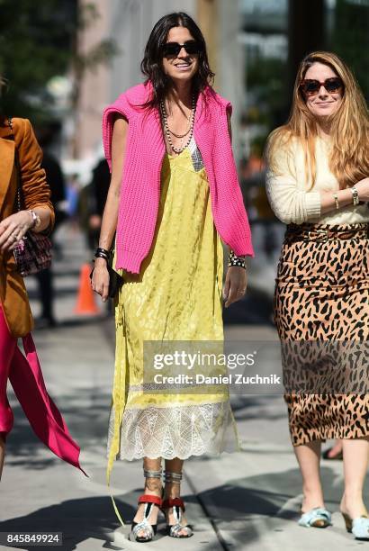 Leandra Medine is seen outside the 3.1 Phillip Lim show show during New York Fashion Week: Women's S/S 2018 on September 11, 2017 in New York City.