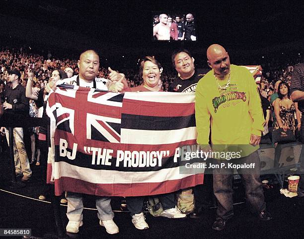 Fans support BJ Penn at UFC 94 George St-Pierre vs. BJ Penn 2 at the MGM Grand Arena on January 31, 2009 in Las Vegas, Nevada.