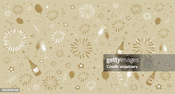 ilustraciones, imágenes clip art, dibujos animados e iconos de stock de víspera del año nuevo fondo - happy new year 2018 background decoration