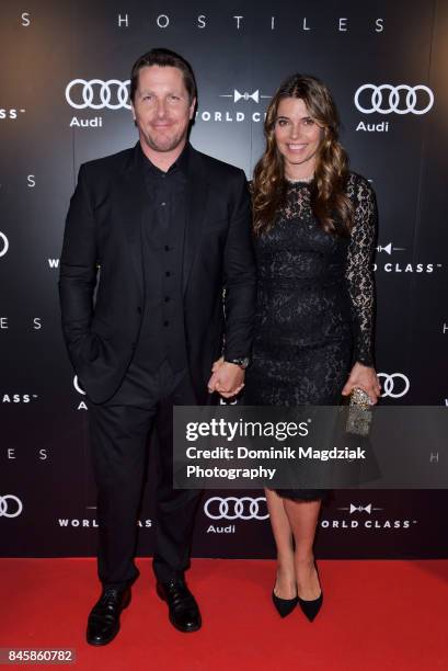 Actor Christian Bale and wife Sibi Blazic attends the Diageo World Class Canada and Audi "Hostiles" premiere party during the 2017 Toronto...