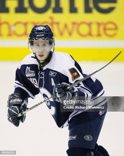 Cederic Lalonde-McNicoll of the Shawinigan Cataractes skates during the game against the Cape Breton Screaming Eagles at the Shawinigan Amphitheatre...