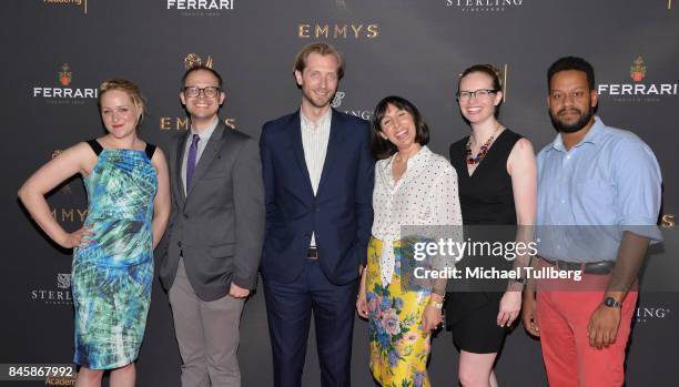 Writers Ariel Dumas, Daniel Kibblesmith, Gabe Gronli, Jen Spyra, Kate Sidley and John Thibodeaux attend the Television Academy's celebration for Emmy...