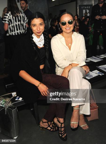 Model and landscape designer Lily Kwong and blogger Kelly Framel attend at the Zero + Maria Cornejo show during New York Fashion Week on September...