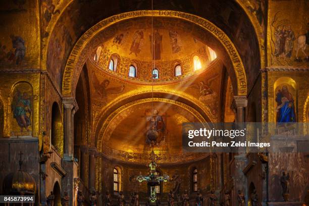 inside st. mark's cathedral, venice, italy - basilika stock pictures, royalty-free photos & images