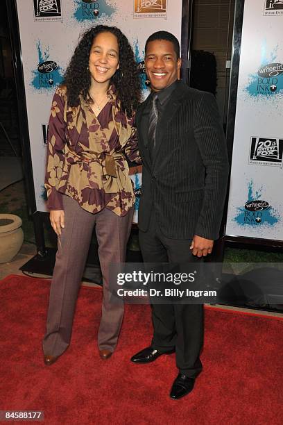 Actor Nate Parker and honoree/screenwriter Gina Prince-Bythewood arrive at the 3rd Annual Bold Ink Awards at Fox Studios on January 29, 2009 in Los...