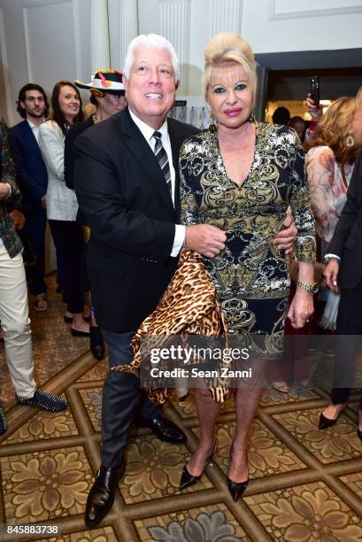 Dennis Basso and Ivana Trump attend the Dennis Basso Spring/Summer 2018 Runway Show during New York Fashion Week at The Plaza Hotel on September 11,...