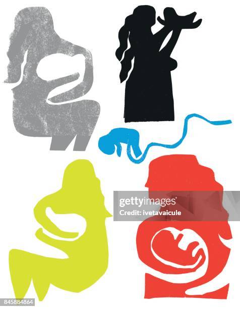 women's health - illustration - curling stock illustrations