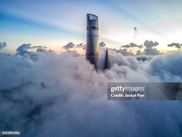 Shanghai Financial District In Fog