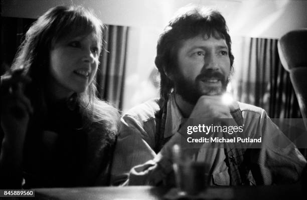 Eric Clapton and wife Patti Boyd touring the East coast of the USA on a private plane, 1977 .