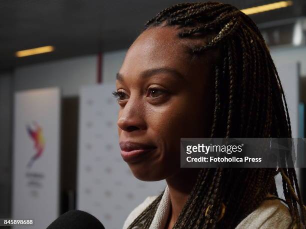 Allyson Felix, 2012 Olympic Champion, speech to support Los Angeles city candidacy to host 2028 olympic games at the 131st International Olympic...