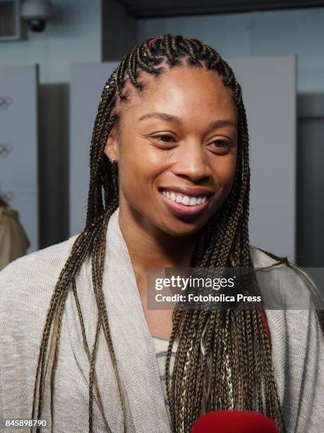 Allyson Felix, 2012 Olympic Champion, speech to support Los Angeles city candidacy to host 2028 olympic games at the 131st International Olympic...