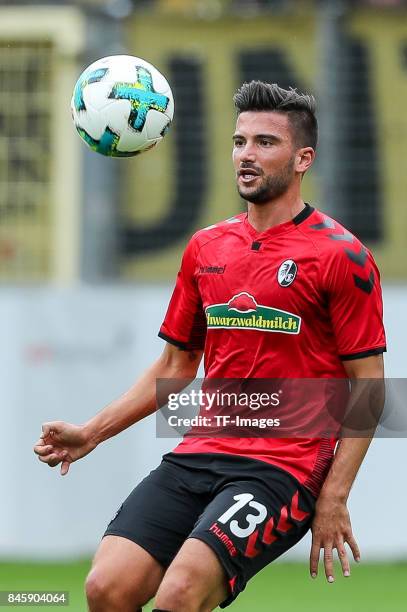 Marco Terrazzino of Freiburg controls the ball during the Bundesliga match between Sport-Club Freiburg and Borussia Dortmund at Schwarzwald-Stadion...