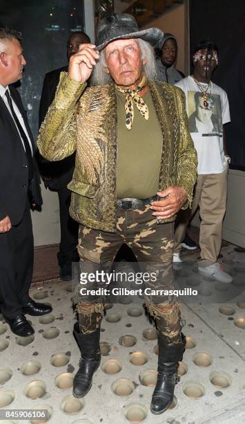 James F. Goldstein is seen leaving the Helmut Lang Seen By Shayne Oliver fashion show during New York Fashion Week on September 11, 2017 in New York...