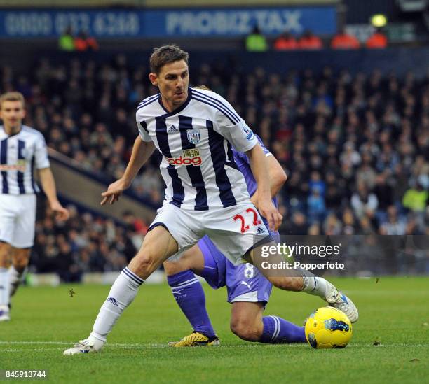 Zoltan Gera of West Bromwich Albion and Scott Parker of Tottenham in action during the Barclays Premiership match at The Hawthorns Stadium in West...