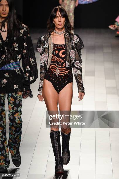 Jamie Bochert walks the runway for Anna Sui fashion show during New York Fashion Week: The Shows at Gallery 1, Skylight Clarkson Sq September 11,...