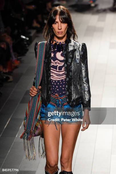 Jamie Bochert walks the runway for Anna Sui fashion show during New York Fashion Week: The Shows at Gallery 1, Skylight Clarkson Sq September 11,...