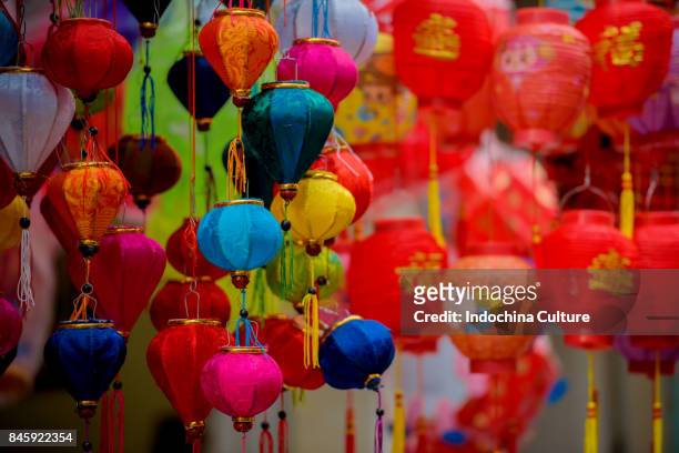 colorful chinese paper lantern mid-autumn moon festival 2017 - chinese lanterns ストックフォトと画像