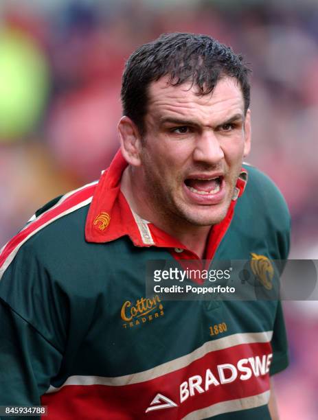 Martin Johnson of Leicester Tigers reacts during Powergen Cup Semi- Final match between Leicester Tigers and Gloucester at Franklin's Gardens,...