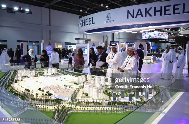 Visitors attend Cityscape Global at Dubai World Trade Centre on September 12, 2017 in Dubai, United Arab Emirates.