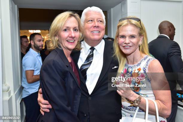 Guest, Dennis Basso and Guest attend the Dennis Basso Spring/Summer 2018 Runway Show during New York Fashion Week at The Plaza Hotel on September 11,...