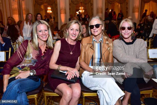 Dana Creel, Kimmie Sherrill, GiGi Mortimer and Lisa Jackson attend the Dennis Basso Spring/Summer 2018 Runway Show during New York Fashion Week at...