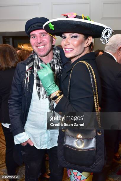 Guest and Jose de Costello Grafo attend the Dennis Basso Spring/Summer 2018 Runway Show during New York Fashion Week at The Plaza Hotel on September...