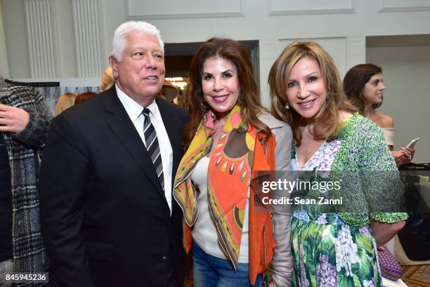 Dennis Basso, Lauren Day Roberts and Guest attend the Dennis Basso Spring/Summer 2018 Runway Show during New York Fashion Week at The Plaza Hotel on...